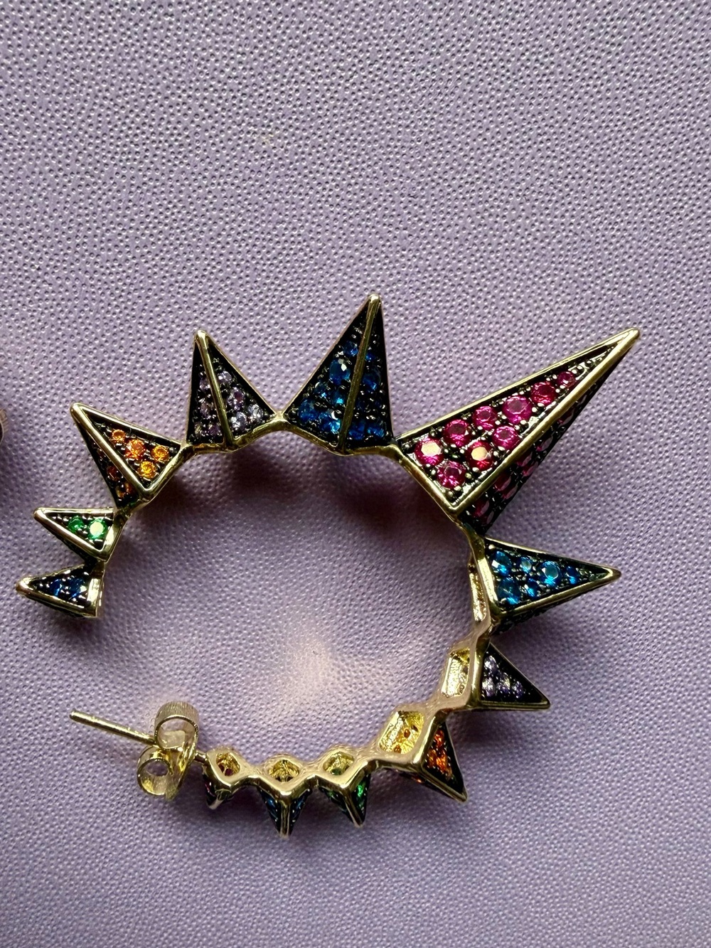 Melinda Maria Mama Gabriella Pave Spike Hoops - Picture 3 of 5